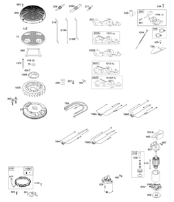 Flywheel, Controls, Wire Harness, Alternator, Starter Diagram and Parts List for 44Q977-0277-B1 400000 - 699999 Briggs and Stratton Engine